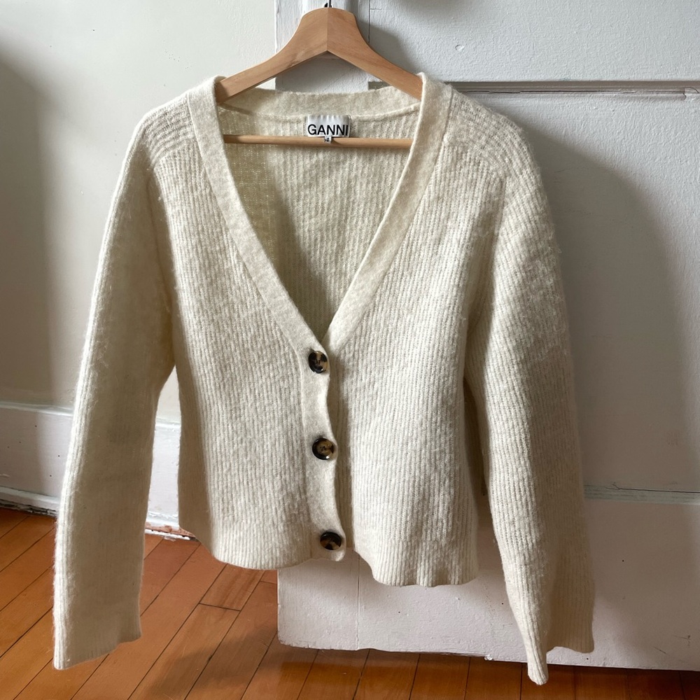 GANNI Ivory Cardigan